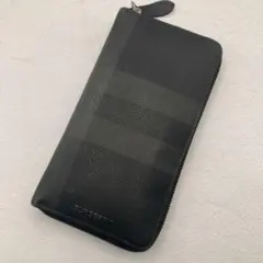 良品✨ バーバリー　ロンドンチェック　ノバチェック　ラウンドファスナー　長財布