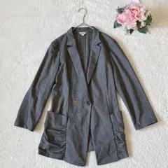 テーラードジャケット ギャザー オフィスカジュアル　レディース38 日本製