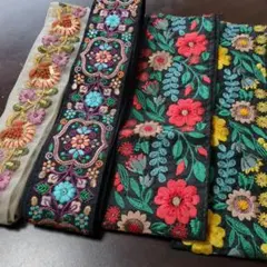 インド刺繍リボン　計5m セット　➂