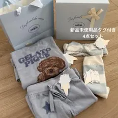 ジェラピケ　ドッグジャガードプルオーバー&ショートパンツ　ヘアバンド・ソックス