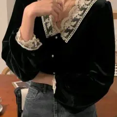 shein ブラウス　ブラック