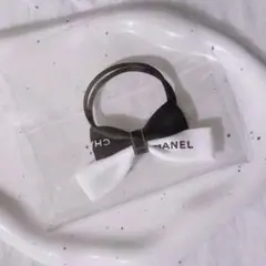 CHANEL シャネル　ヘアゴム　リボン　ヘアバンド　上品　モノトーン
