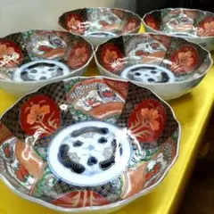 ⚠️特定月末配送　蔵出し　時代物　古伊万里有田焼　染付皿5枚とおまけ剥がれある為に ⚠️特定月末配送 蔵出し 時代物 古伊万里有田焼 染付皿5枚とおまけ