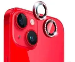 iPhone14 / 14 Plus用　カメラフィルム　レッド　赤　キラキラ