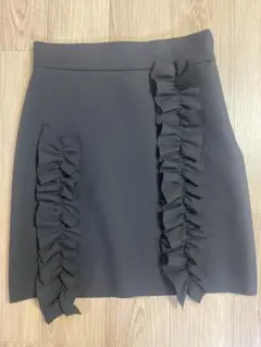 MSGM ブラック フリルミニスカート 44