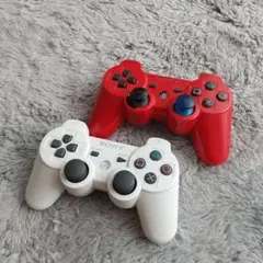 PS3 DUALSHOCK3 コントローラー 純正 2個 セット 赤 白