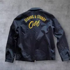 希少Mベンデイビス ワークジャケット ロゴ立体刺繍 ゴールドジップ 紺