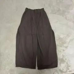 SM2 ダークブラウン ワイドパンツ ゴムウエスト