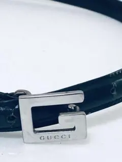 ✨極美品✨グッチ ベルト G金具 シルバー金具 ロゴ刻印 メンズ