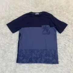 SIMPLE LIFE切替 半袖Tシャツ 花柄ポケット付　レナウン