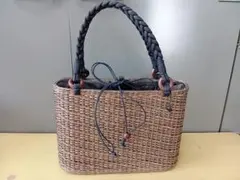 豊岡杞柳細工 信玄かごバッグ 巾着 花柄刺繍内布付き - メルカリ