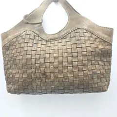 ロビタ robita 編み込み レザー トートバッグ グレーブラウン 本革