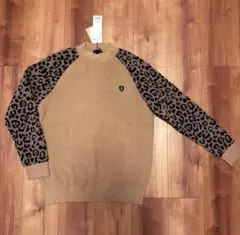 パーリーゲイツ　メンズ　サイズ4 レオパード柄　長ニット　セーター　ハイネック