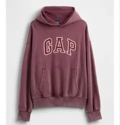 ヴィンテージソフト オーバーサイズ GAPロゴパーカー　XL ワイン本日限定特価