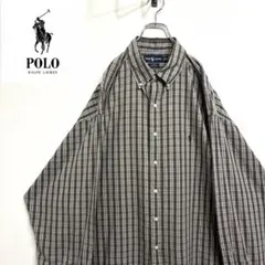 超人気❗️ラルフローレン　ワンポイントロゴシャツ　XXL90s刺繍古着希少レア長袖