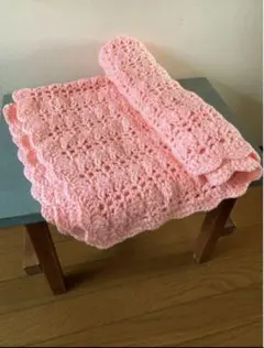 長方形ブランケットUSA古着　マルチカバー　メルカリ便　匿名発送　ベイビーピンク