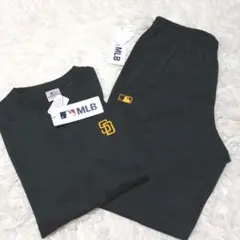 新品未使用　MLB　パドレス　ルームウェア　薄手ロゴ刺繍　セットアップ　Lサイズ