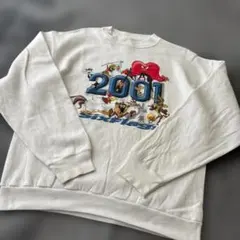 ワーナーブラザーズ　2000年製　Y2K　プリントスウェット　グレー　Ｍのサムネイル