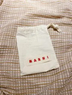 MARNI オフホワイト 生成 ミニ巾着ポーチ 保存袋 小物入れ メイクポーチ