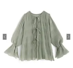 GRL シアーリボンサイドスリットブラウス