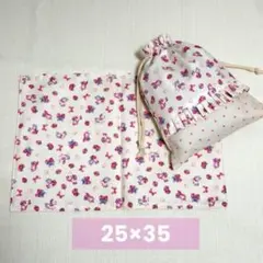 入園入学　給食袋　ランチョンマット　2点セット　＊　ハンドメイド　ユニコーン柄