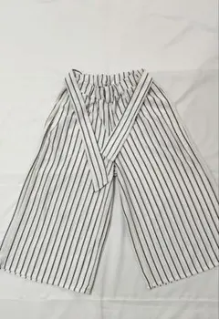 SHALKA 150 ガウチョパンツ ワイドパンツ ストライプ リボン付 女の子