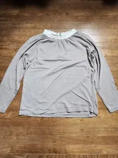 サマンサモスモスSM2 襟レース飾り長袖プルオーバーブラウス　フリーサイズ