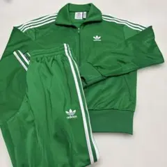 上下セット adidas 緑 ジャージ Mサイズ 3本ライン - メルカリ