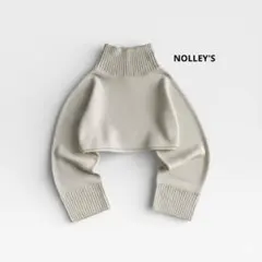 NOLLEY'S カシミヤ混MUSICクロップドプルオーバーニット ホワイト M