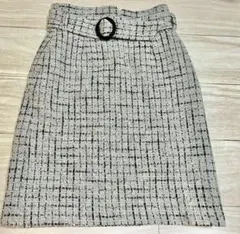 ミッシュマッシュ ベルト付チェック柄タイトスカート