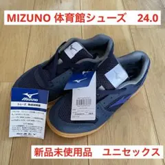 【新品未使用】ミズノ 体育館シューズ24.0 ネイビー×ブルー