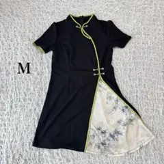 チャイナドレス　M 中国　ワンピース　半袖