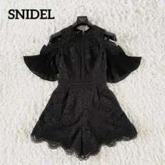 SNIDELスナイデル 総レース オールインワン ミニロンパース 上下インナー付