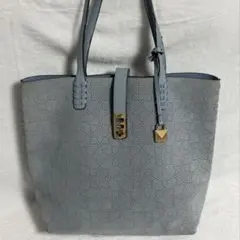 マイケルコース★トートバッグ★スエード×レザー★水色系★大容量
