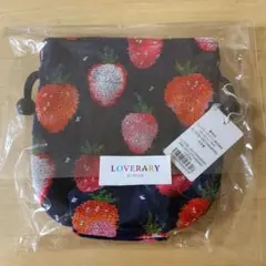 ストロベリードット　巾着　マチ付き 新品】ラブラリーバイフェイラー ストロベリードット マチ付き