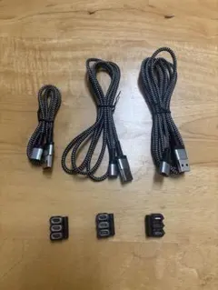 マグネットUSBケーブル3本 三種類マグネットUSB端子 3セット９個付き