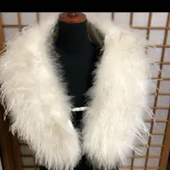 ホワイト フェイクファー 着物ショール
