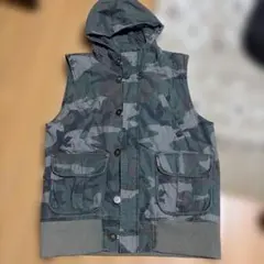 WOOLRICH 迷彩 フード付きベスト Lサイズ