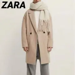 ZARA リネン混 ロングテーラードジャケット XL ベージュ - メルカリ