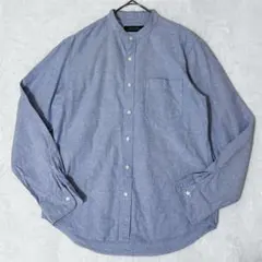 【良品】ナノユニバース バンドカラーシャツ ライトブルー M メンズ
