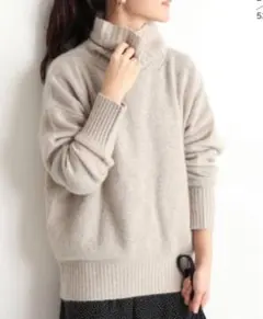 SLOBE IENA　スローブイエナ　ウールラクーンタートルニット　ベージュ
