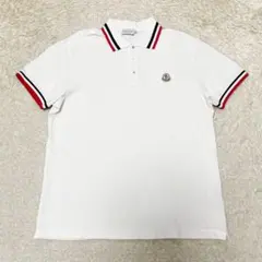 MONCLER モンクレール L 半袖ポロシャツ ホワイト ライン 白 - メルカリ