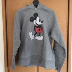 ミッキーマウス ジップアップパーカー グレー　パーカー　ディズニー