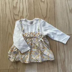petit main フラワープリント 長袖トップス 80