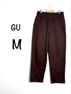 GU ジーユー イージーパンツ M 茶 ウエストゴム ブラウン