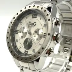 稼働品　D&G シルバー クォーツ 腕時計 クロノグラフ　パンダのサムネイル