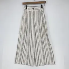 PLST プラステ ホワイト ストライプ ワイドパンツ XSサイズ