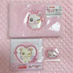 ハム太郎 キャラ福くじ リボンちゃん マルチケース コースター ワッペンバッジ