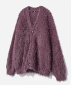 HARE ロングジャギーカーディガン　パープル