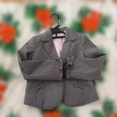 【卒園・入学】グレー フリル付きジャケット120cm